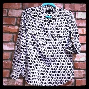 Black and white silky top